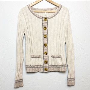 Free people oatmeal ribbed cardigan